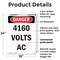 Signmission 4160 Volts AC Danger Sign, Plastic, 18in W x 24in L, 2PK OS-2PACK-DS-P-1824-V-1953 - alternate 5